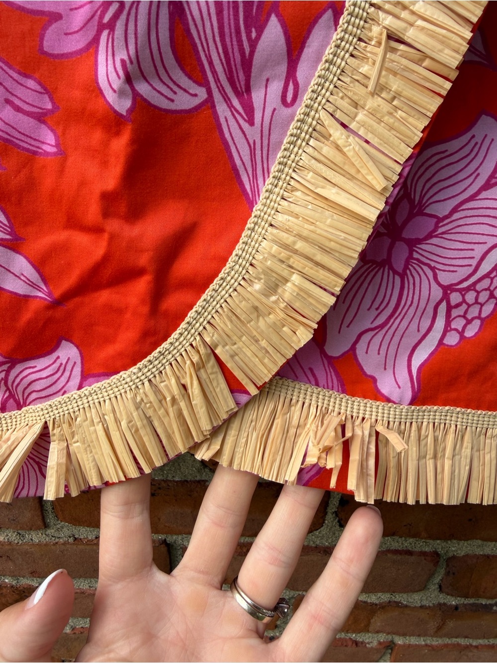 Boston Proper Print Wrap Raffia Skirt Sunset Fleurs - Picture 4 of 7